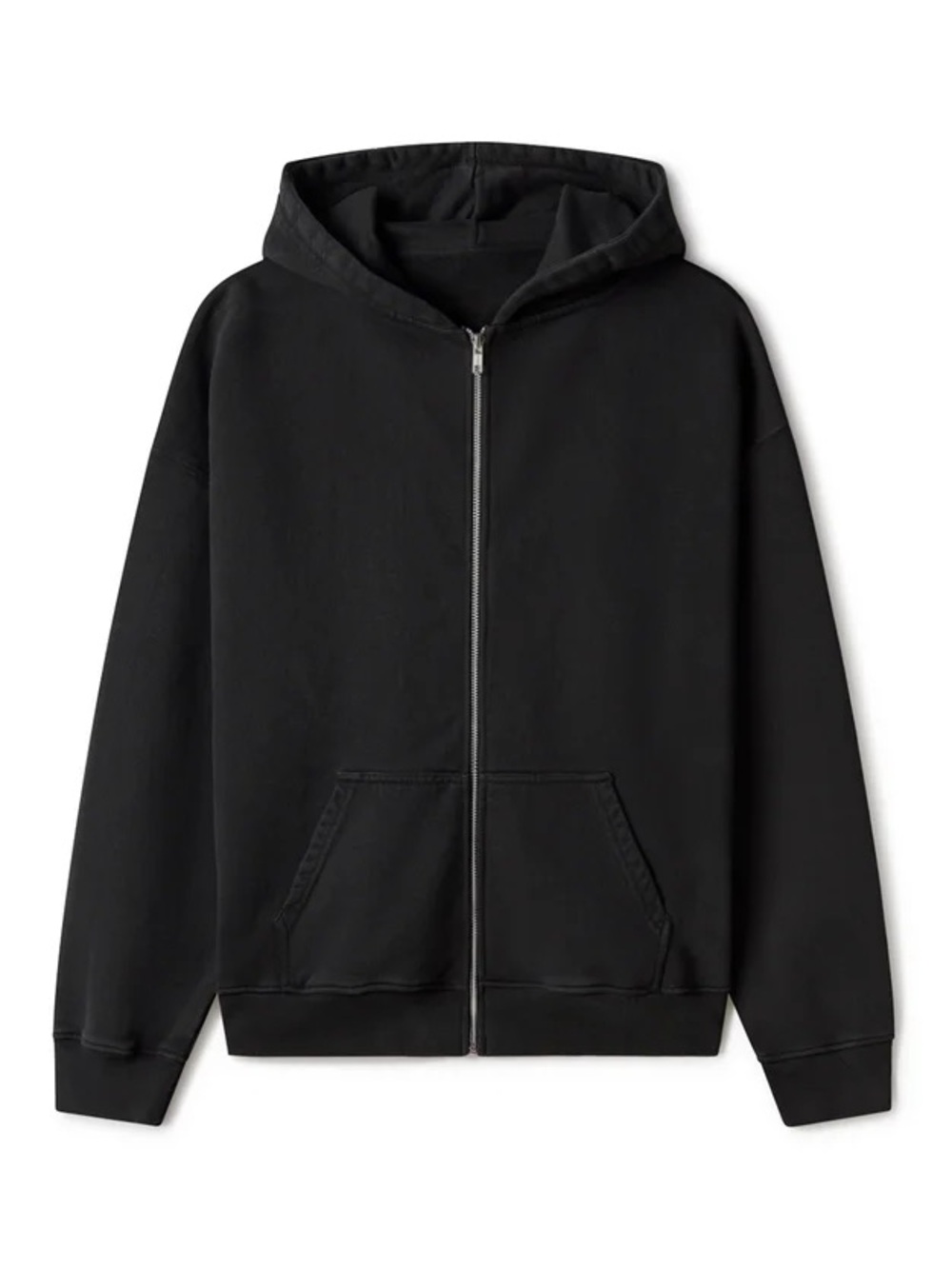 Velour Garments Unisex Black Zip-Up Hoodie with Kangaroo Pockets